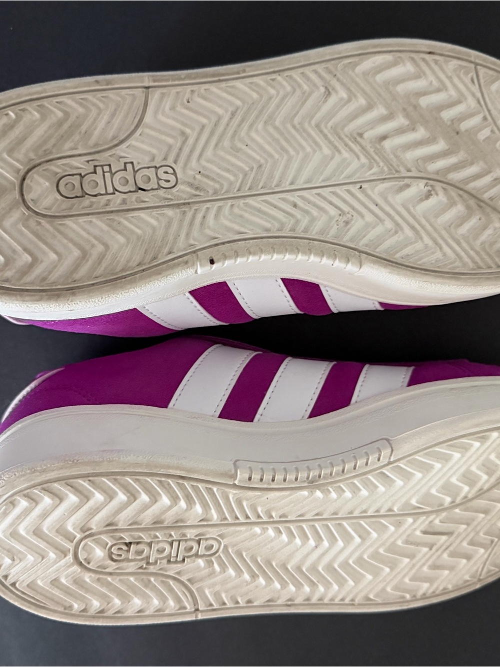 adidas Purple Suede Sneakers with White Stripes - Picture 4 of 8